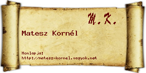 Matesz Kornél névjegykártya
