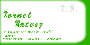 kornel matesz business card